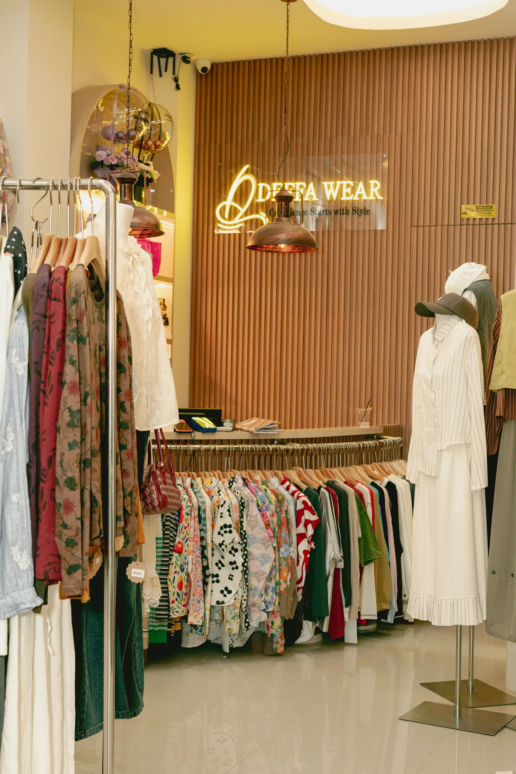 Interno caldo di una boutique indipendente